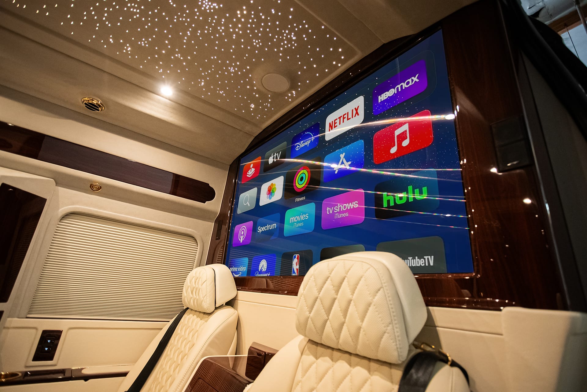 Privacy partition with 50 inch display